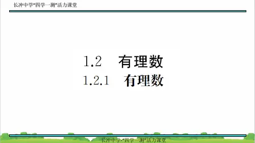 新人教部编版初中七年级数学上册1.2.1 有理数