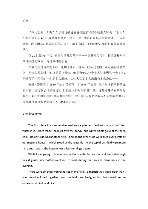 黑骏马(牛津书虫中英文双版本)