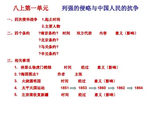 八上历史总复习课件(北师大版)
