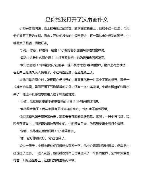 是你给我打开了这扇窗作文