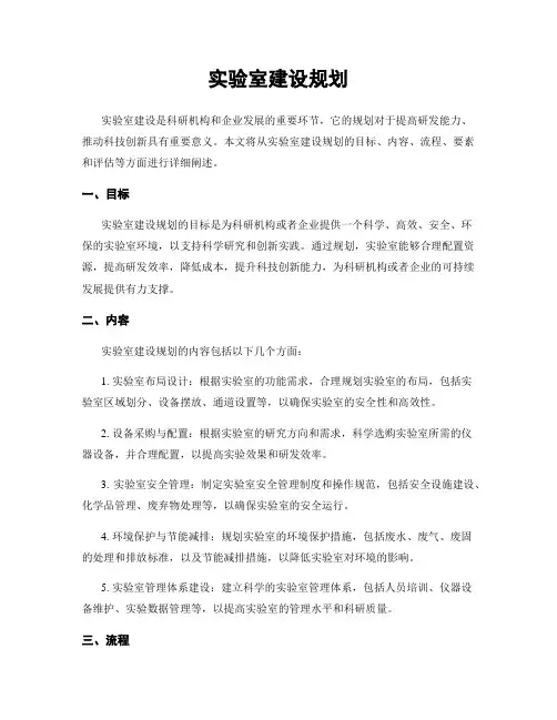 实验室建设规划