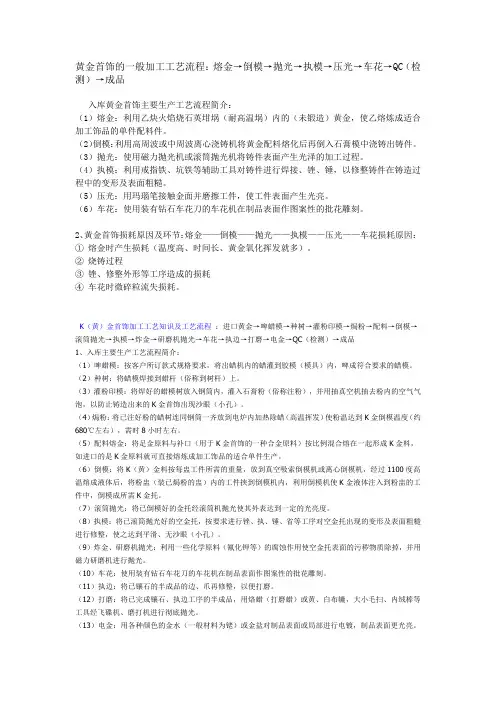 黄金工艺介绍