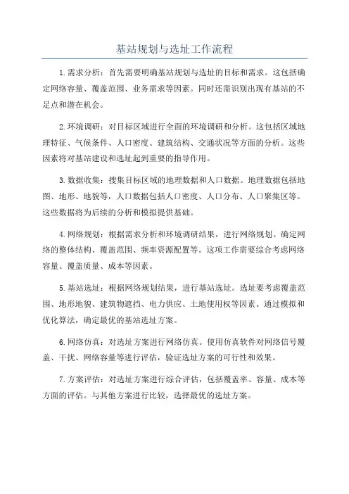 基站规划与选址工作流程