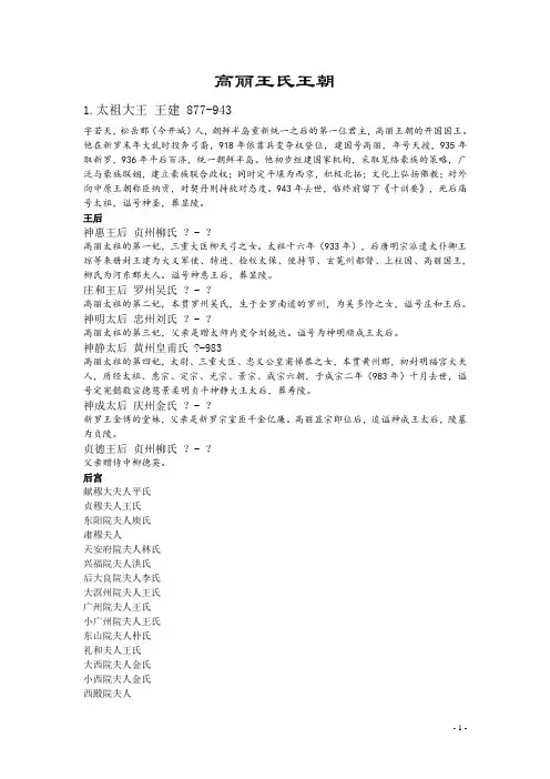高丽王氏王朝
