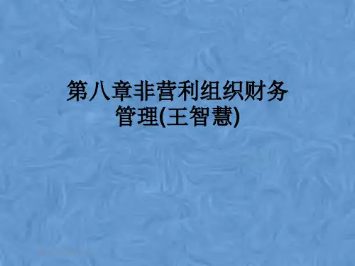 第八章非营利组织财务管理(王智慧)