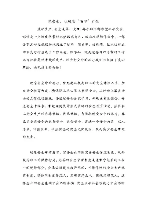 保安全,从破除“恶习”开始.doc