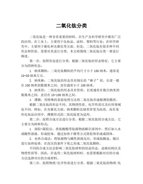 二氧化钛分类