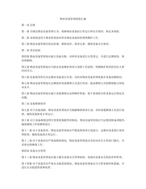 物业设备管理制度汇编