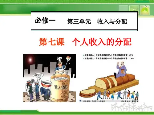 人教版高中政治必修一3.7《个人收入的分配》ppt精品课件