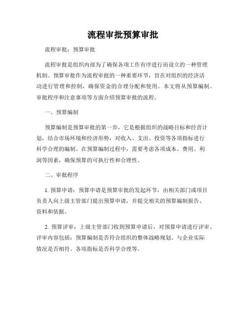 流程审批预算审批