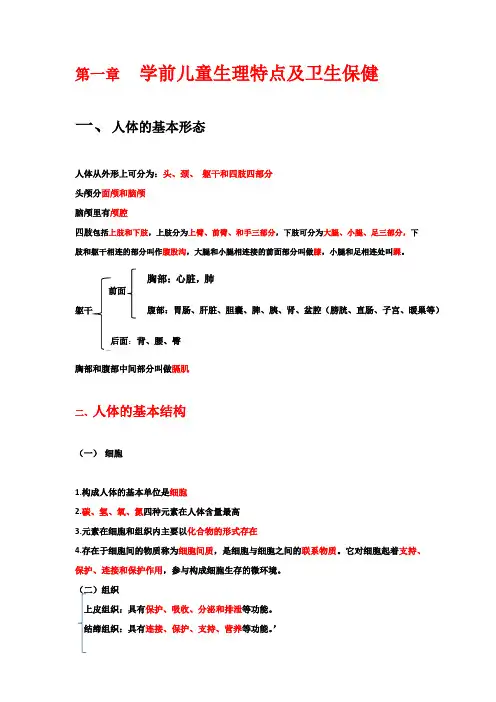学前儿童卫生保健知识清单