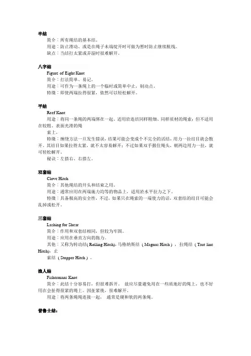 绳结打法