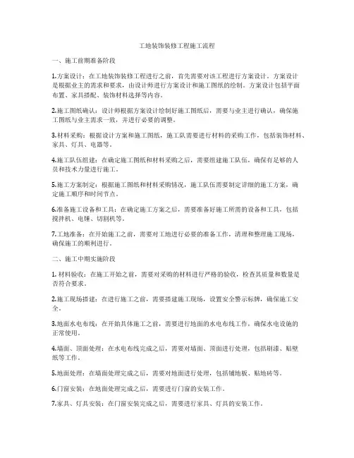 工地装饰装修工程施工流程