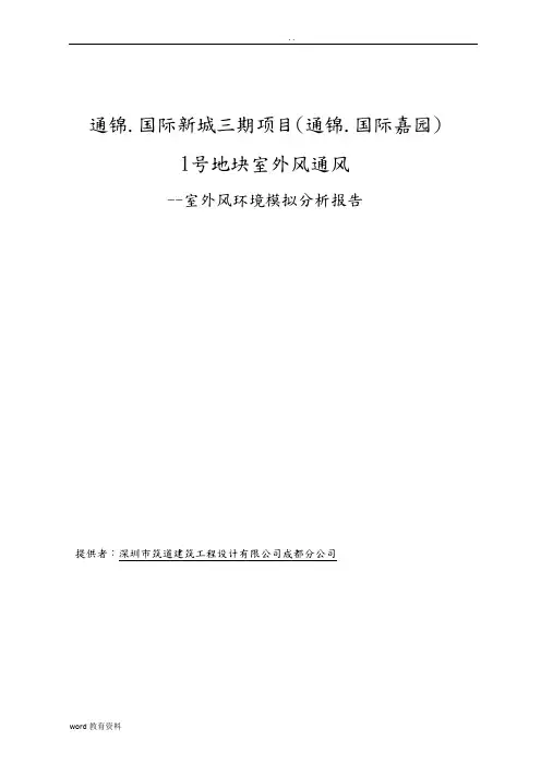 室外风环境模拟分析报告