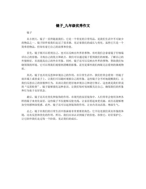 镜子_九年级优秀作文