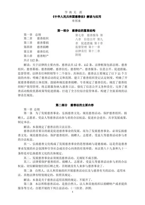 《中华人民共和国慈善法》解读与应用.pptx