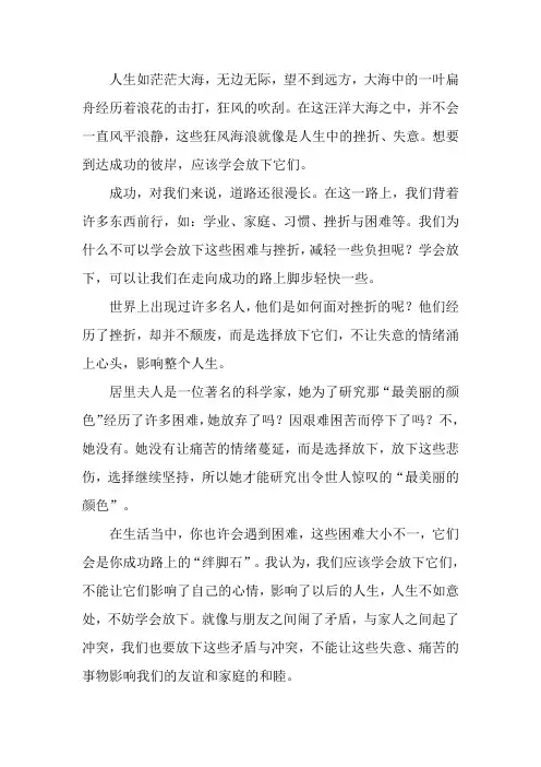 学会放下教资作文