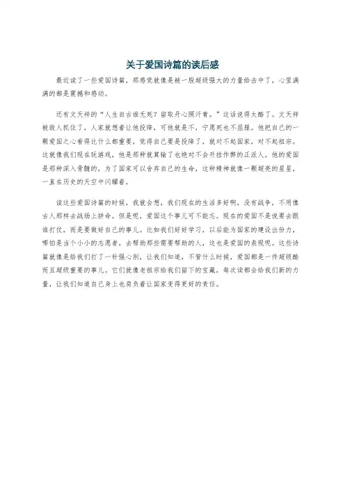 关于爱国诗篇的读后感