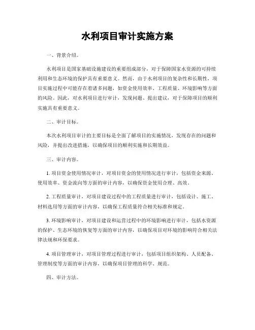 水利项目审计实施方案