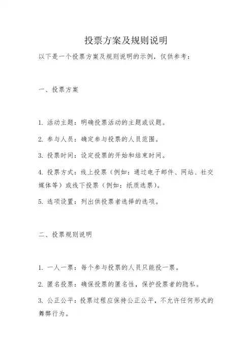 投票方案及规则说明