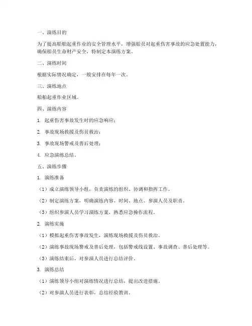 船舶起重伤害应急演练方案