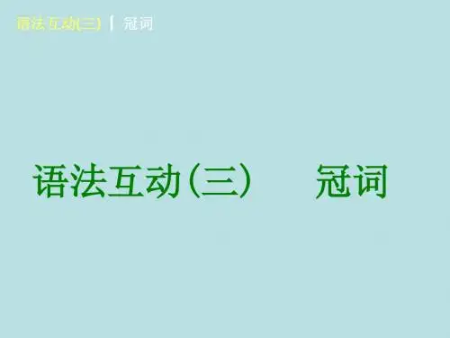 2013年中考英语总复习 语法专题3-冠词