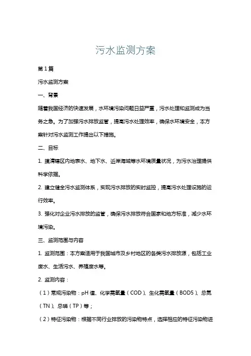 污水监测方案