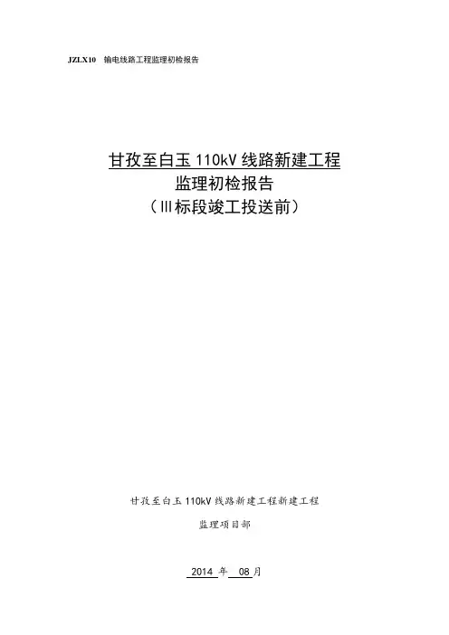 JZLX10输电线路工程监理初检报告