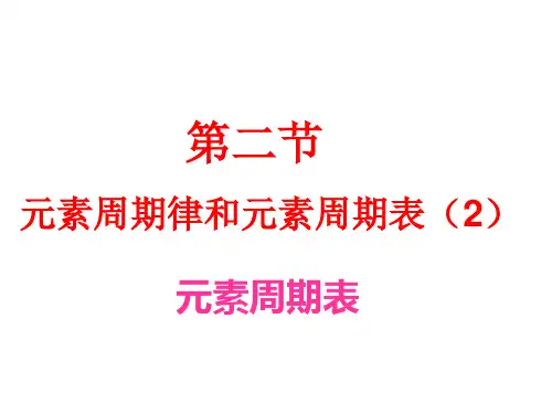 人教版高一化学必修2第一章第二节元素周期表图文课件