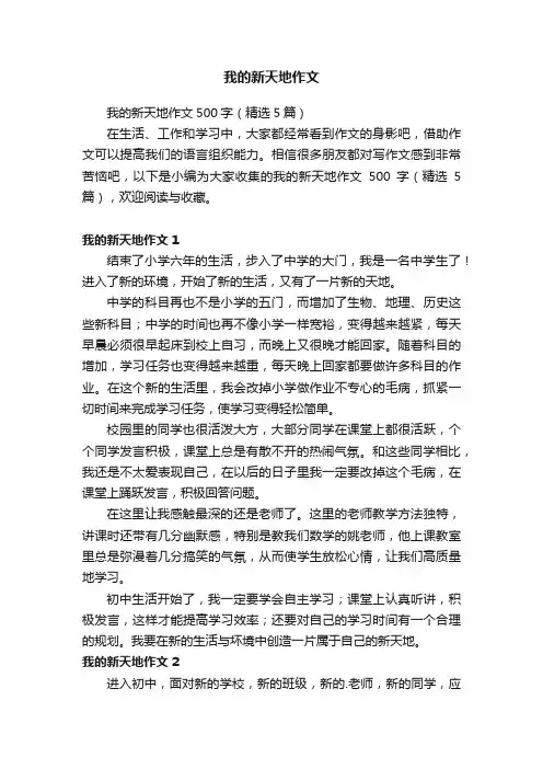 我的新天地作文