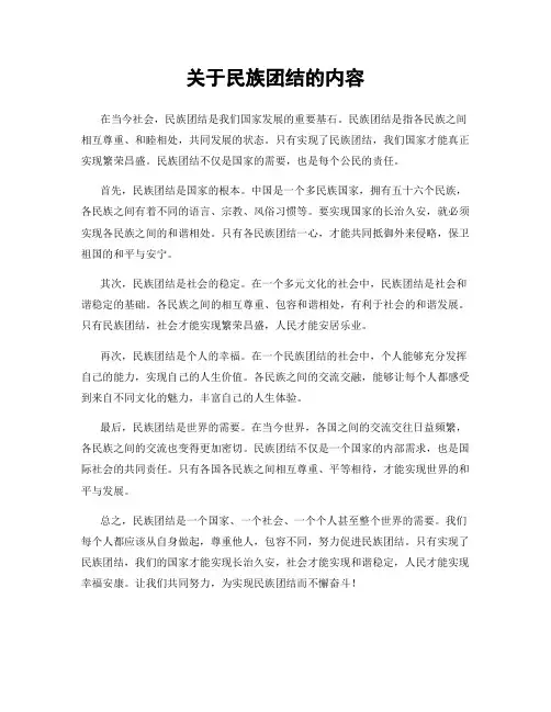 关于民族团结的内容