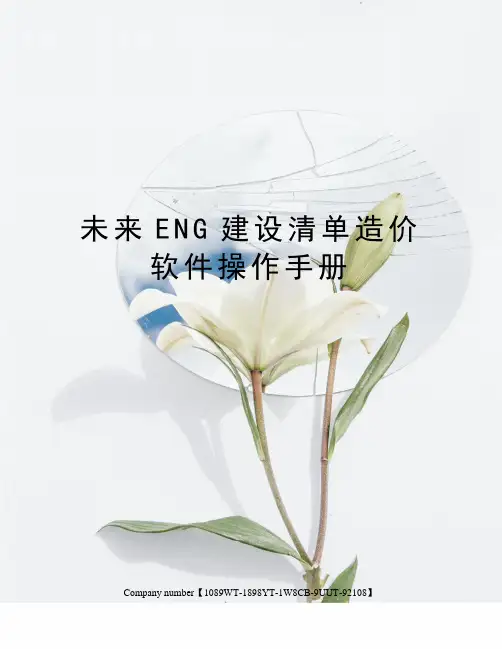 未来ENG建设清单造价软件操作手册