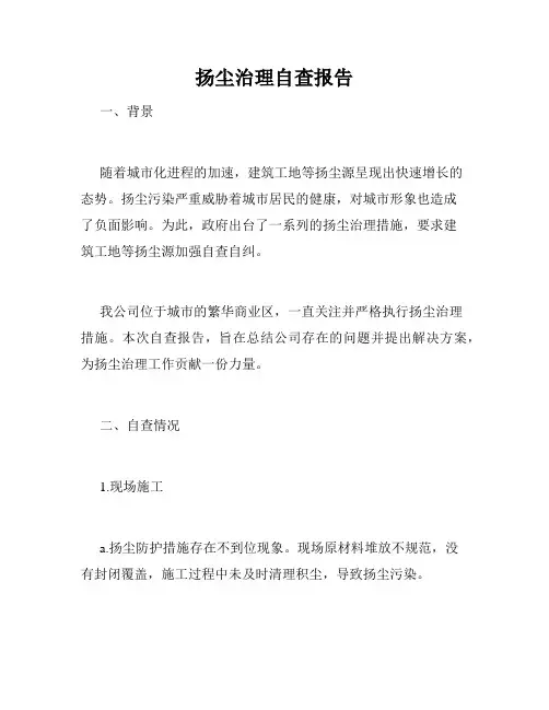 扬尘治理自查报告