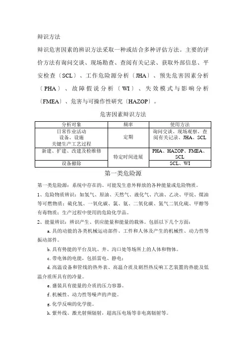 危害因素的辨识与风险评价