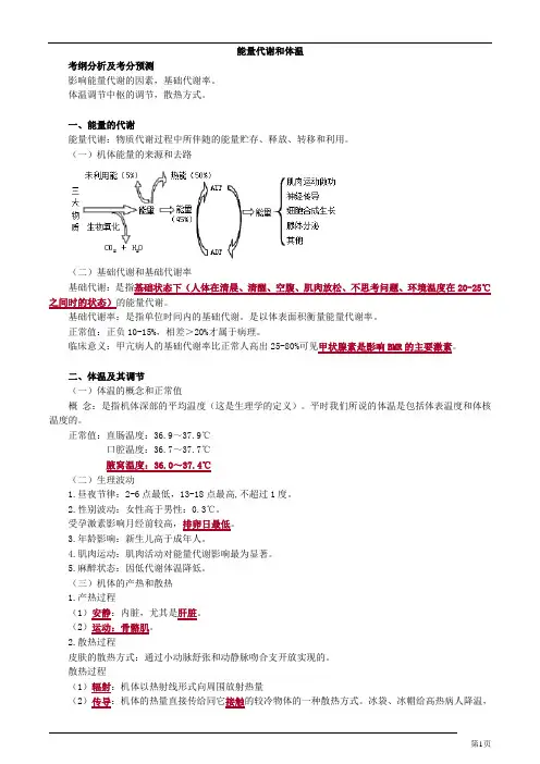 生理学-能量代谢和体温