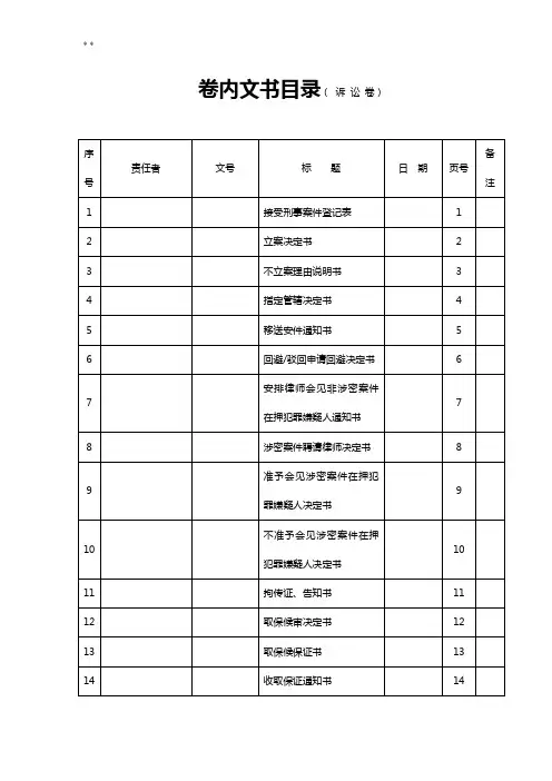 刑事侦查卷宗(诉讼卷)
