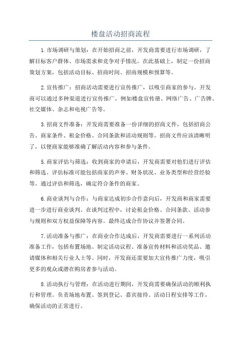 楼盘活动招商流程