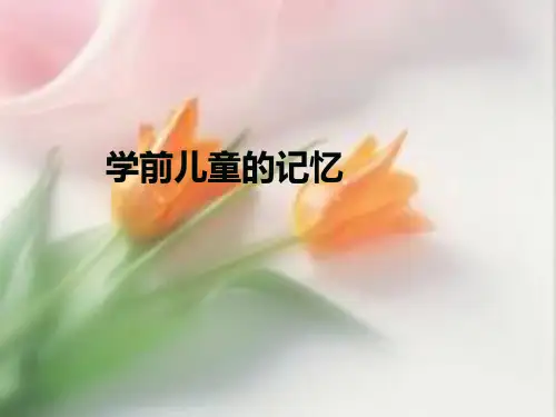 幼儿记忆的发展 PPT课件