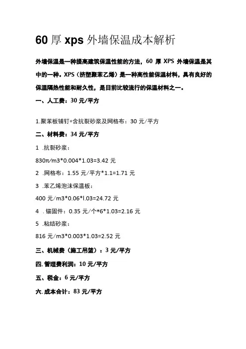 60厚xps外墙保温成本解析全