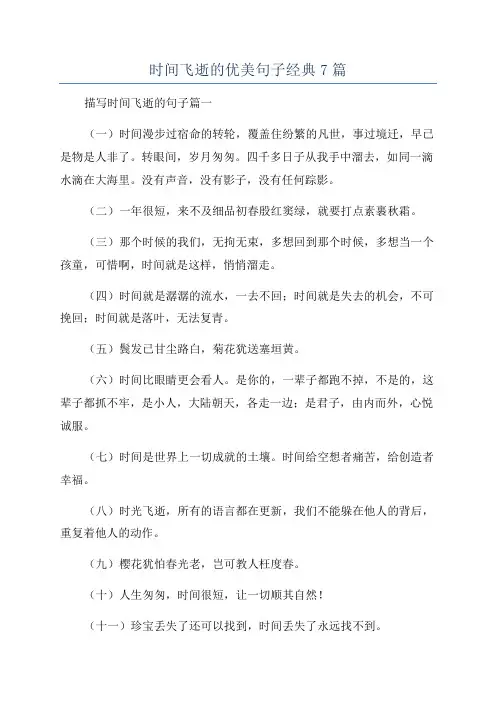 时间飞逝的优美句子经典7篇