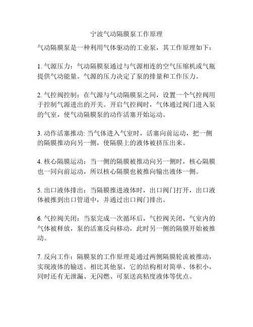 宁波气动隔膜泵工作原理