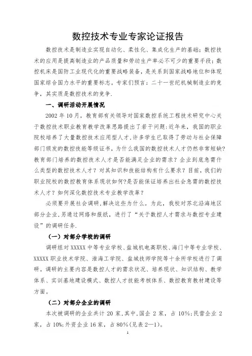 数控技术专业人才需求论证报告11