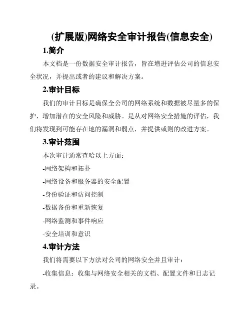 (扩展版)网络安全审计报告(信息安全)