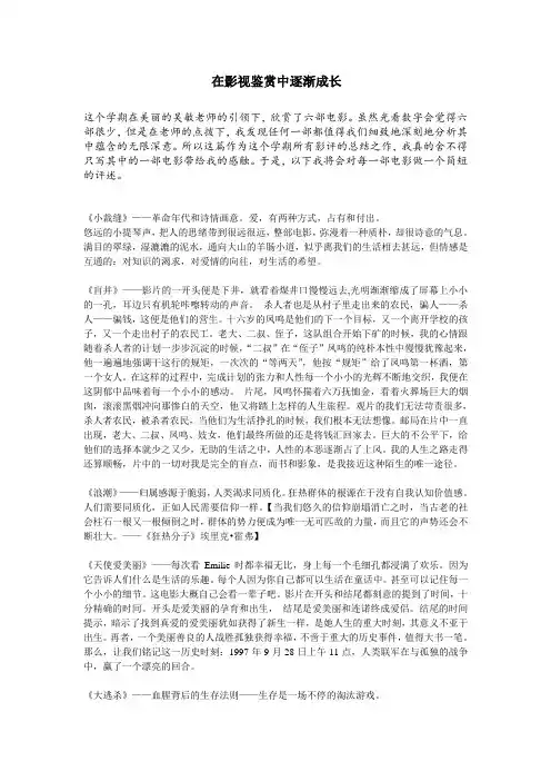 影视鉴赏课上课体悟