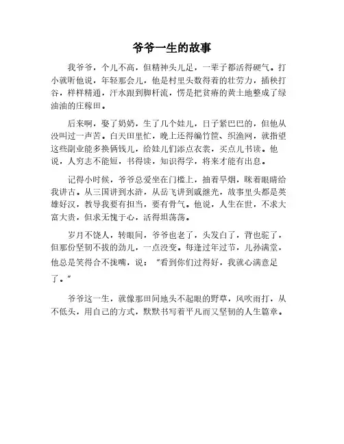 爷爷一生的故事作文