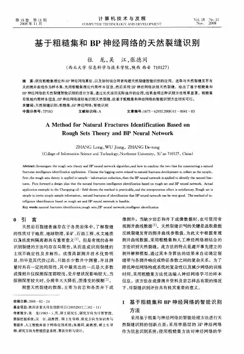基于粗糙集和BP神经网络的天然裂缝识别