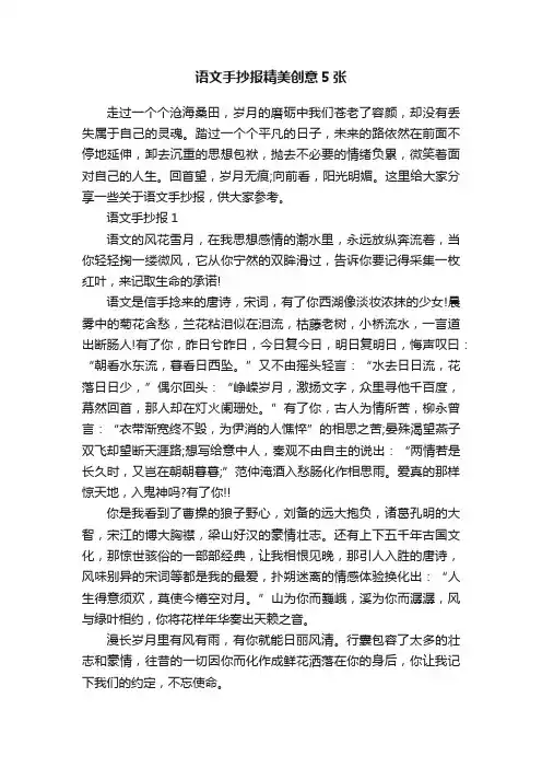 语文手抄报精美创意5张