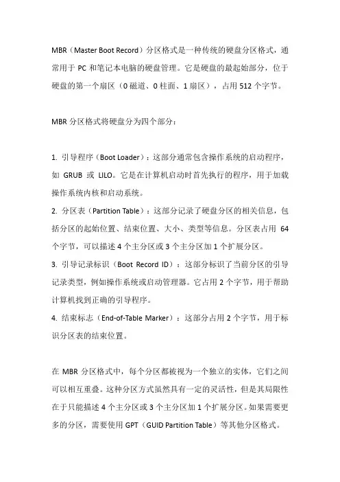 mbr分区格式