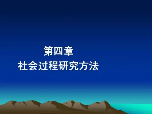 4.社会过程研究方法