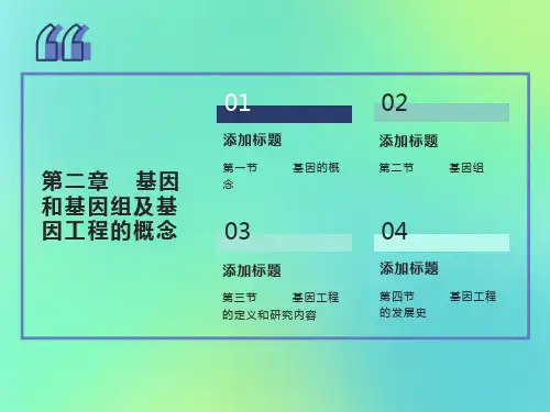基因和基因组及基因工程的概念